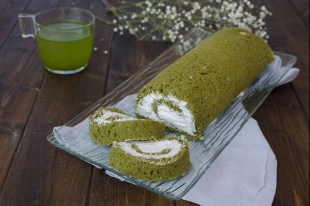 Rolo de chá matcha