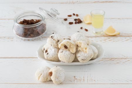 Biscoitos de limoncello e passas