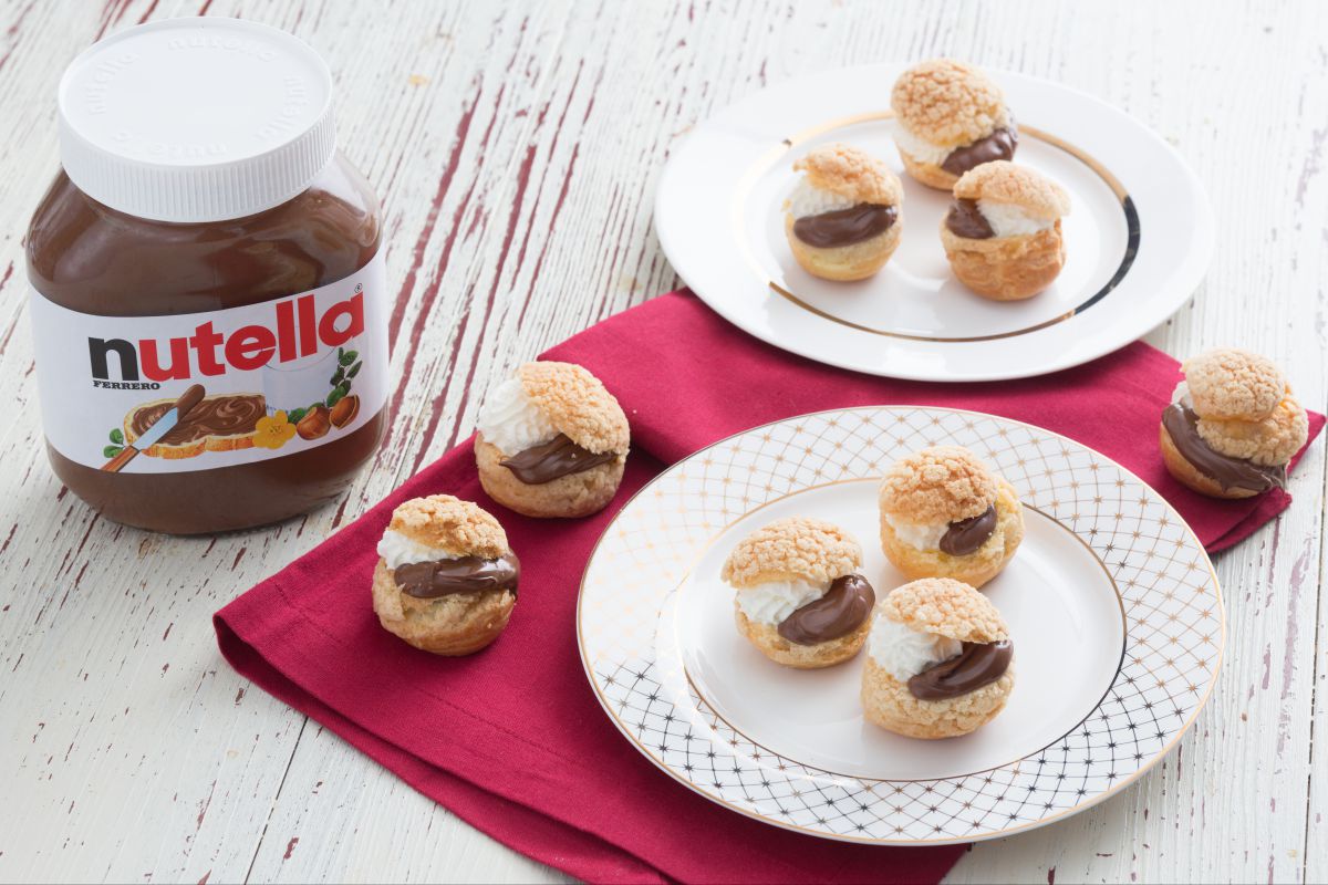 Bignè craquelin com Chantilly e Nutella®