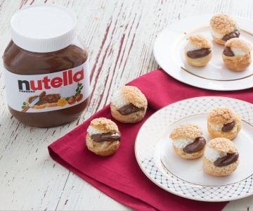 Bignè craquelin com Chantilly e Nutella®