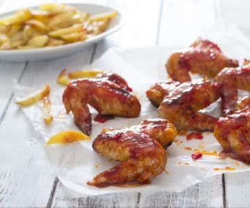 Asas de frango glaceadas