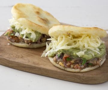 Arepas recheadas com carne
