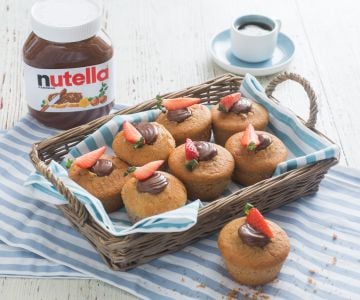 Muffin de morango e iogurte com Nutella®