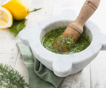 Pesto de erva-doce e gengibre