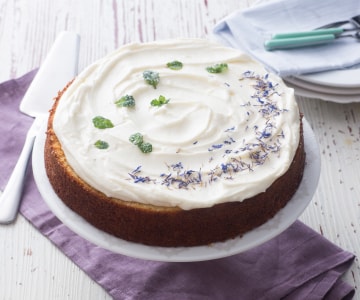 Bolo de sabugueiro com cobertura de cream cheese