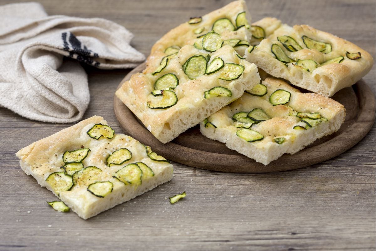 Focaccia com abobrinha