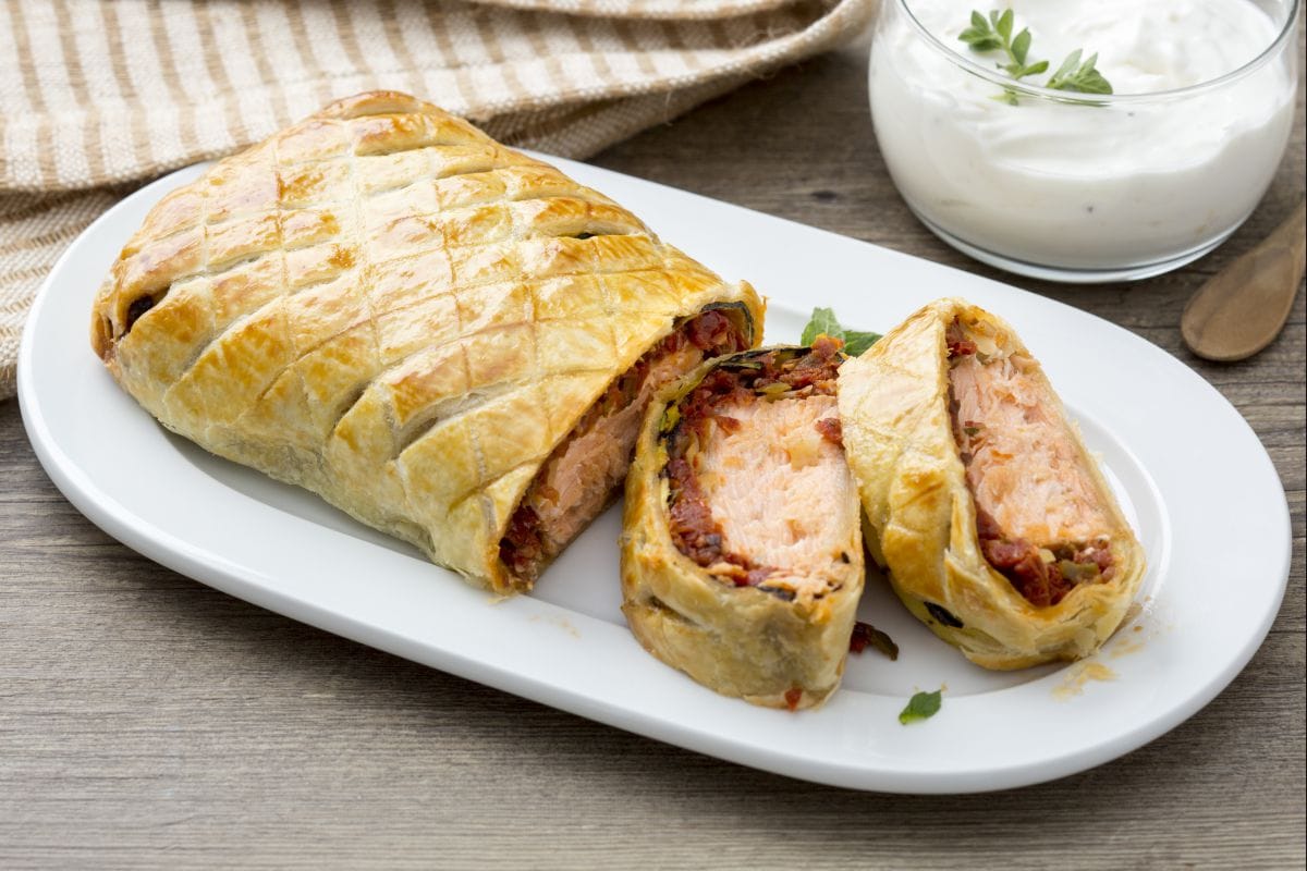 Filé de salmão em crosta