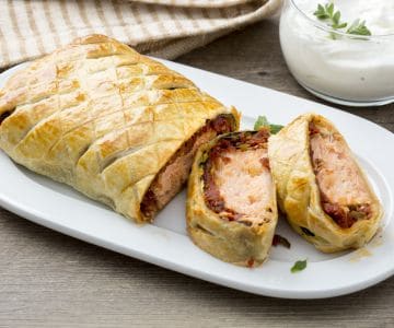 Filé de salmão em crosta