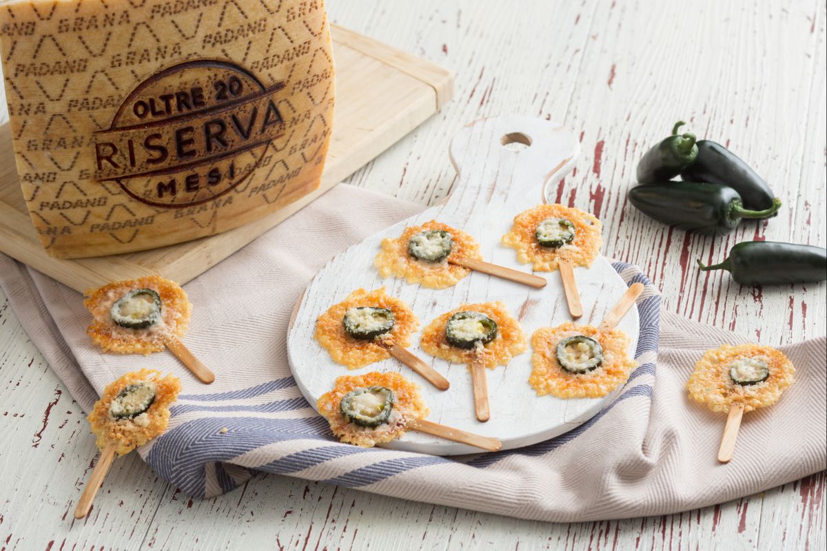 Pirulito de pimentas e Grana Padano