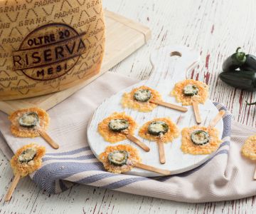 Pirulito de pimentas e Grana Padano