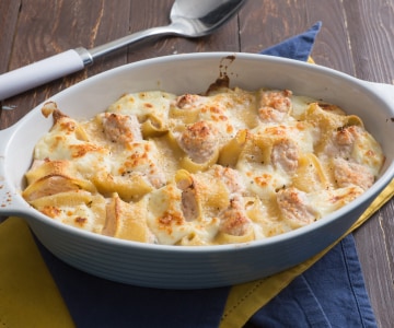 Conchiglioni recheados com presunto