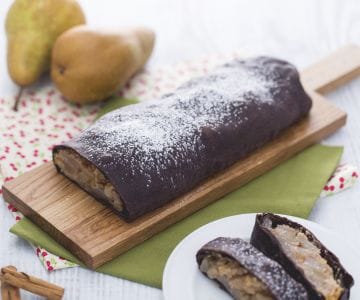 Strudel de cacau com peras e canela