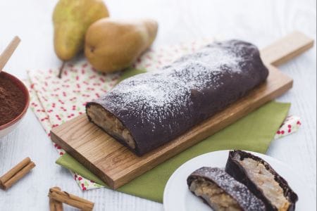 Strudel de cacau com peras e canela