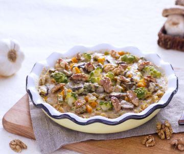 Timbale de verduras e nozes