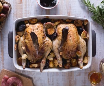 Franguinho recheado ao molho de frutas