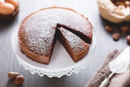 Torta de castanha e chocolate
