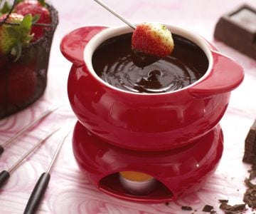 Fondue de chocolate com morangos