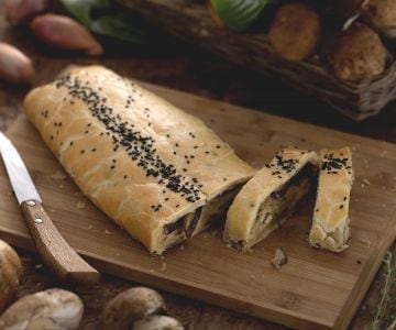 Strudel de cogumelos porcini