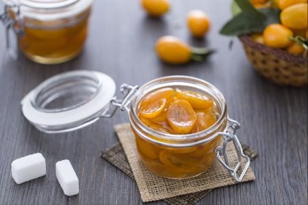 Kumquat em calda de açúcar