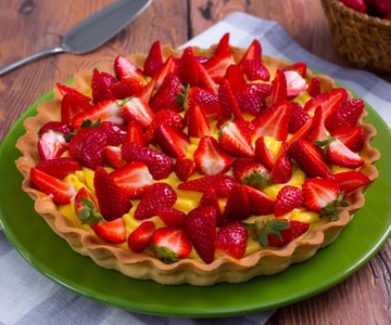 Torta de morango fresco