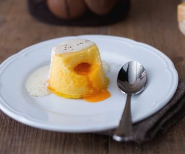 Bolinho de polenta com coração derretido
