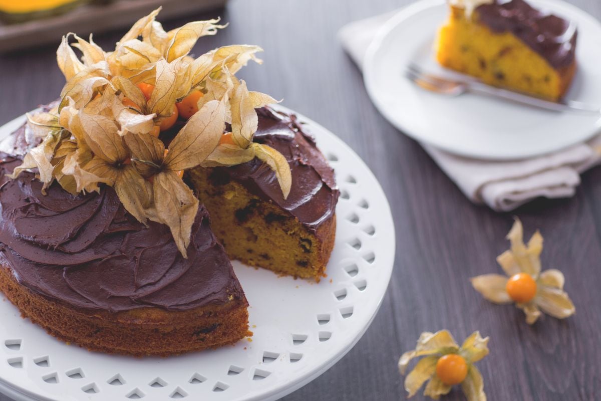 Torta de abóbora e chocolate