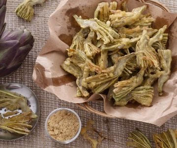 Alcachofras fritas com mostarda