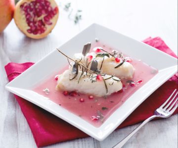 Bacalhau com molho de romã