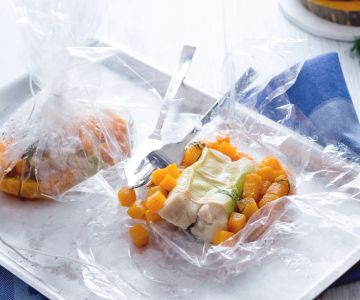 Bacalhau em folha de alho-poró