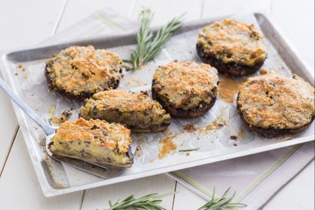 Cogumelos portobello recheados