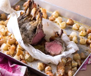 Carré de cordeiro com tomilho e lardo de Colonnata