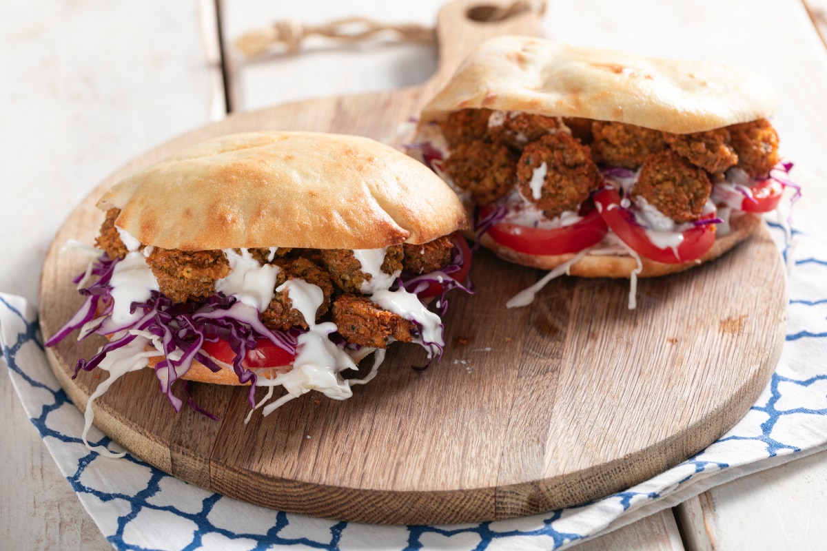 Pita com falafel