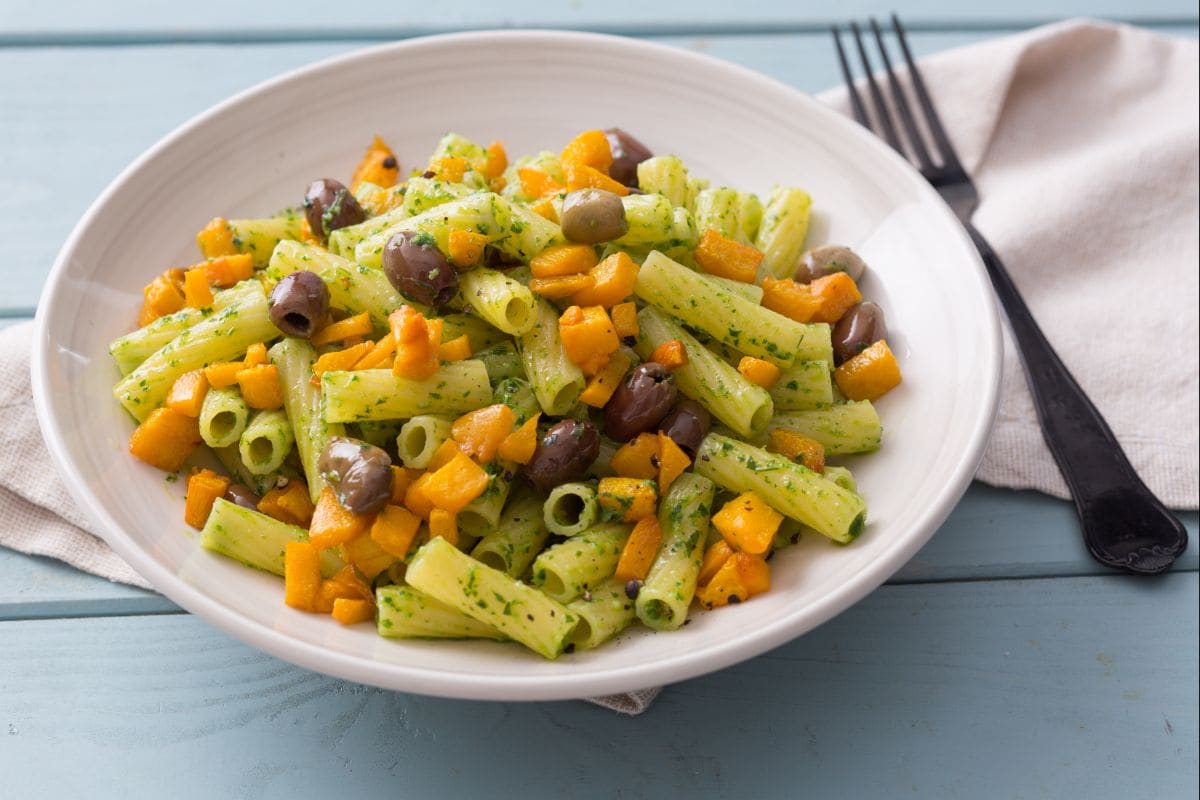 Massa ao pesto de salsa e abóbora