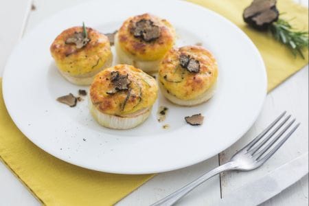 Cebolas recheadas com trufa