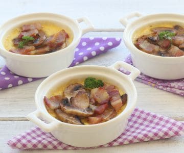 Creme salgado com cogumelos e bacon