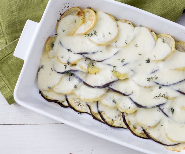 Berinjela assada com batatas