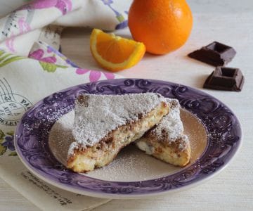 Rabanada com ricota, laranja e chocolate