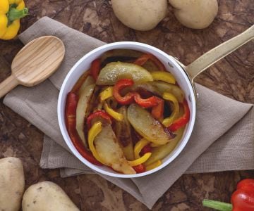 Batatas e pimentões
