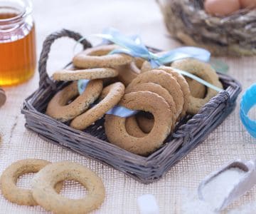 Biscoitos de mel e sementes de papoula
