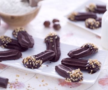 Biscoitos vienenses de duplo chocolate