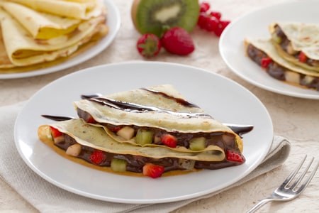 Crepe com creme de Nesquik