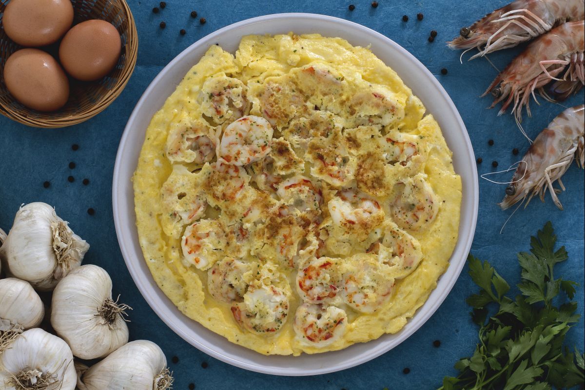 Omelete de camarão