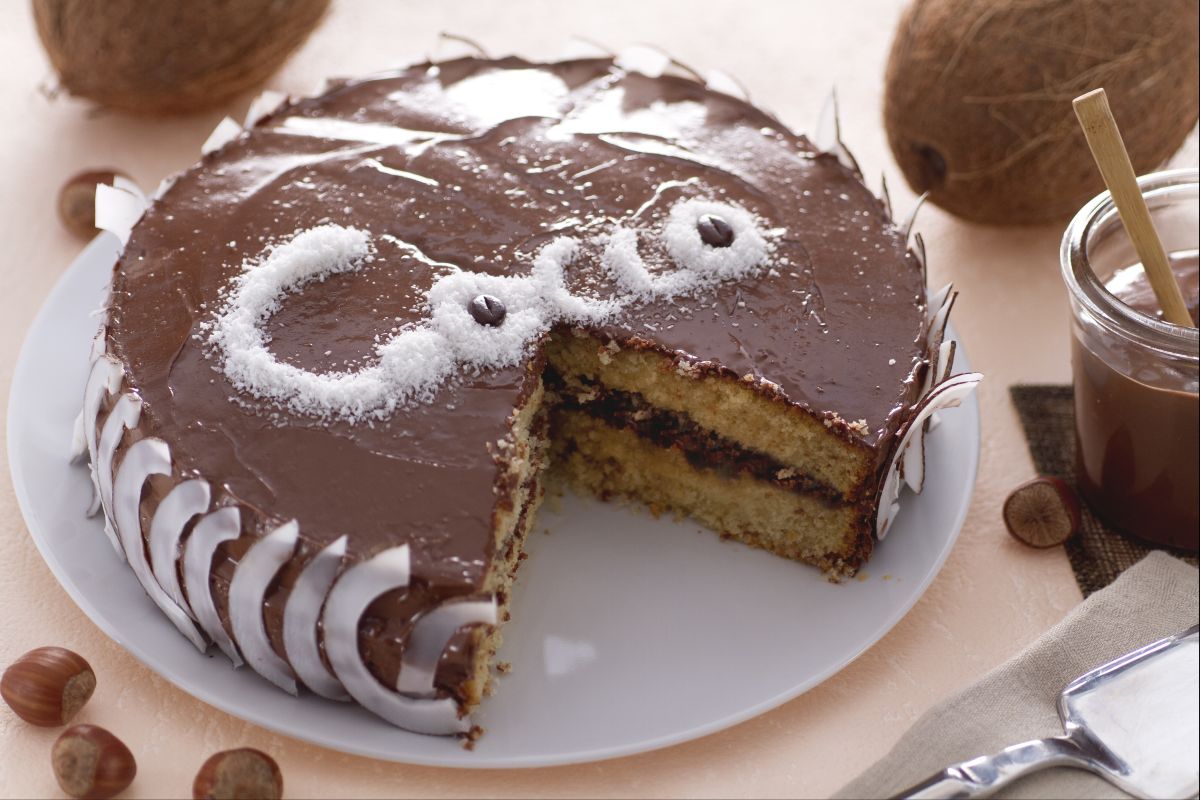 Bolo de coco e Nutella