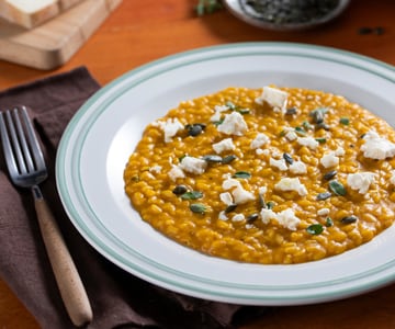 Risoto cremoso de abóbora e quartirolo