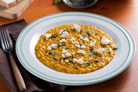 Risoto cremoso de abóbora e quartirolo