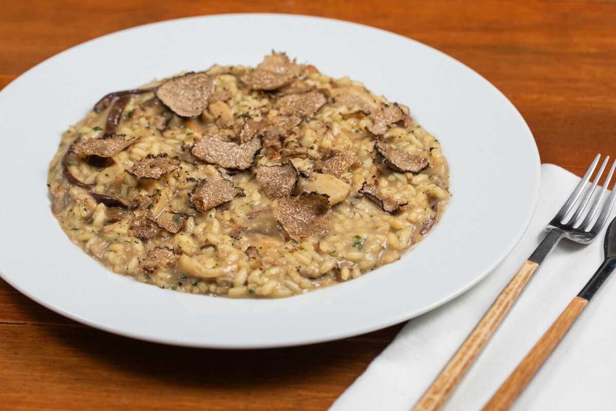 Risoto de cogumelos e trufa