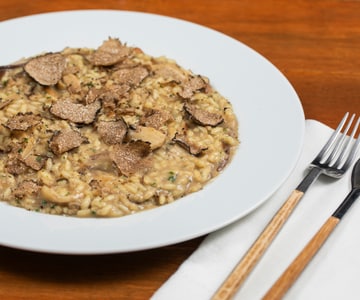 Risoto de cogumelos e trufa