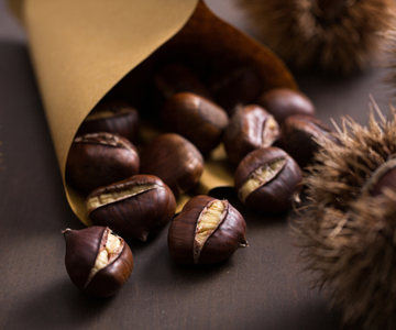 Castanhas na fritadeira a ar