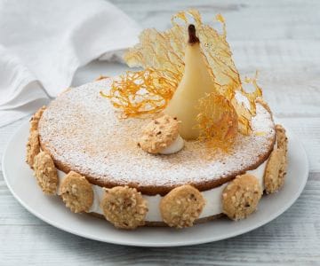 Torta de ricota e pera