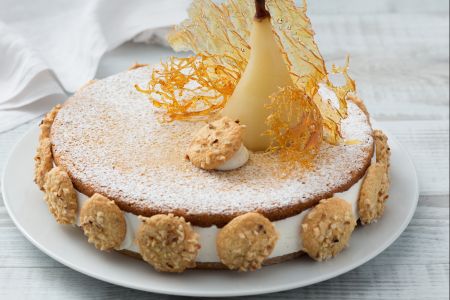 Torta de ricota e pera